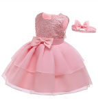 Jessie spädbarnsklänning, rosa tyllklänning, eleganta barnklänningar, barnkläder för speciella tillfällen, dopkläder för flickor, bröllopskläder barn, festkläder barn, tyllklänning för dop