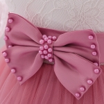 Rosie II spädbarnsklänning, puderrosa barnklänning, tyllfestklänning barn, eleganta barnkläder, klänning för dop, barnklänning för bröllop, barnklänning för födelsedag, barnmode, spädbarnsmode, klänning med spetsdetaljer