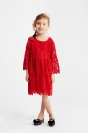 Gaia barnklänning, röd barnklänning, spetsbarnklänning, festklänning för flickor, barnkläder för bröllop, barnkläder för baler, elegant barnmode, högkvalitativa barnkläder, barnkläder online