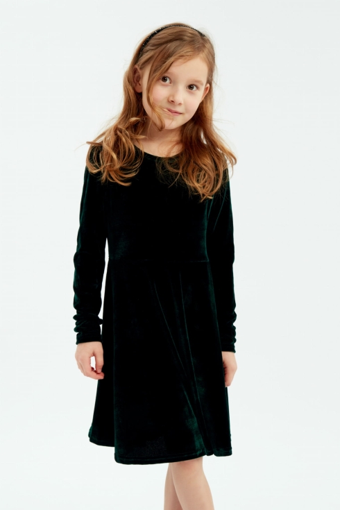 flickklänning, festklänning, Rosa sammetsklänning, mörkgrön klänning, barnkläder, eleganta barnkläder, klänningar för flickor, barnmode, bröllopskläder barn, festkläder för barn