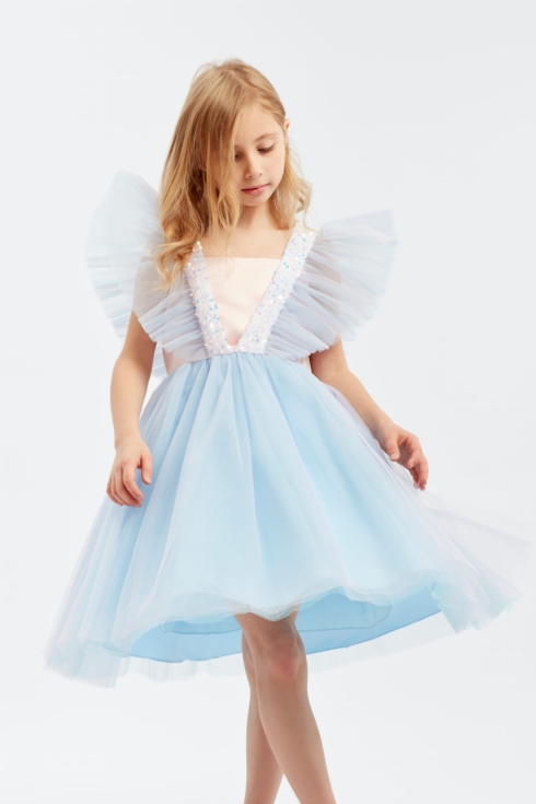 Prinsessan Zoe, festklänning för flickor, barnklänning elegans, prinsessklänning barn, flickkläder fest, balsam för flickor, bröllopsklänning barn, födelsedagsklänning, högtidskläder barn, tiara och paljetter