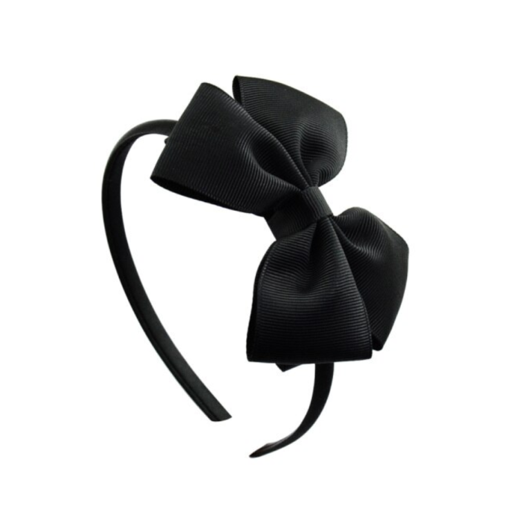 svart hårband flickor, barnaccessoarer, eleganta hårband, rosett hårband, speciella tillfällen barn, flickors mode, högkvalitativa barnaccessoarer, festaccessoarer barn, stilfull barnmode, unika flickaccessoarer