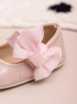 spädbarnsskor, rosa barnskor, skor med rosett, bekväma barnskor, säkra barnskor, eleganta barnskor, högkvalitativa barnskor, barnskor för de första stegen