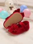 babyskor, röda skor, skor med rosetter, barnsäkerhet, högkvalitativa barnskor, första stegen skor, eleganta barnskor, bekväma barnskor