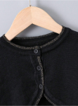 barnbolero, Magnolia bolero, svart bolero för flickor, eleganta barnkläder, formella kläder för barn, flickkläder med guldtråd, komfortabla barnkläder, barnmode, kläder för unga dame