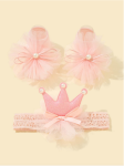 prinsessans strumpor, kungligt touch, barnaccessoarer, halkfria strumpor, tyllhårband, krona för barn, eleganta barnkläder, pastellrosa barnkläder, presentidéer för barn, unika barnprodukter