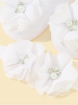 barnset, vita blommor, halkfria strumpor, mjukt hårband, barnkläder, elegans för barn, speciella tillfällen barnkläder, barnsäkerhet, unik design, presentidé för nya föräldrar