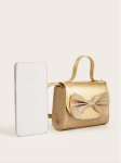 gyllene handväska flicka, festlig barnväska, mode tillbehör för barn, glitter handväska, axelväska för flickor, crossbody barnväska, presentidéer för flickor, unik barnaccessoar