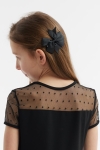 svarta hårspännen, rosett hårspännen, flickors håraccessoarer, eleganta hårspännen, barnmode, unik styling, accessoarer för flickor, mode för barn