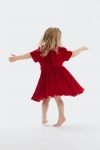 Flickklänning, Raisa Sammet och Tyll, elegant flickklänning, röd klänning barn, festkläder för barn, barnmode, klänning till bröllop barn, vardagsklänning barn