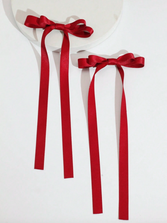 hårklämmor för flickor, röda hårklämmor, eleganta håraccessoarer, rosett hårklämmor, barnfrisyrer, flickors håraccessoarer