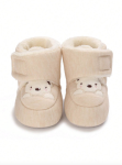bebisskor, vadderade bebisskor, babyskor, barnskor, beige bebisskor, höst- och vinterskor, mjuka barnskor, bebisskor med björn, bebis komfortskor, babyskor Sverige