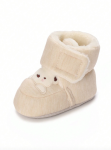 bebisskor, vadderade bebisskor, babyskor, barnskor, beige bebisskor, höst- och vinterskor, mjuka barnskor, bebisskor med björn, bebis komfortskor, babyskor Sverige