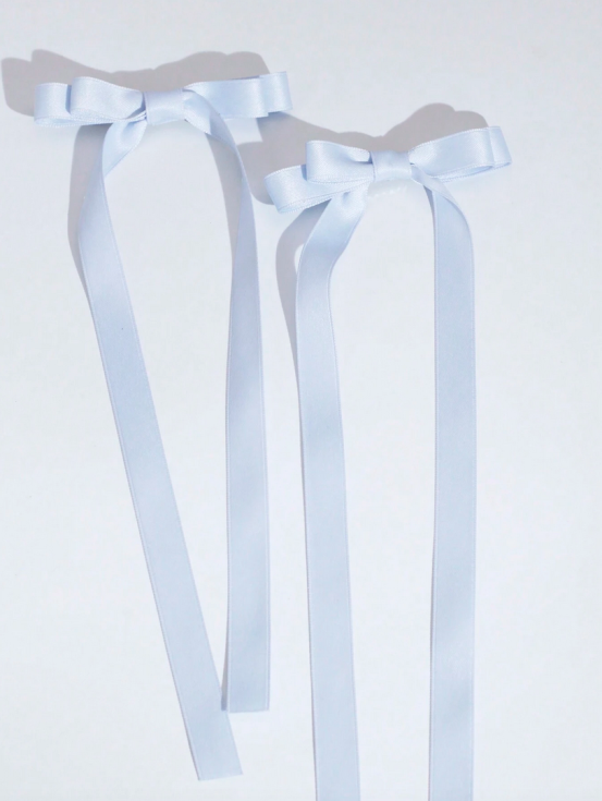 hårrosetter för flickor, eleganta hårspännen, blå rosetter, håraccessoarer barn, satinrosetter, familjehögtider, hårspännen barn