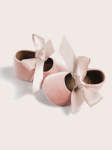 sammetsbabyskor, eleganta babyskor, babyskor med rosett, dopskor, festskor för bebis, mjuka babyskor, barnskor för högtider