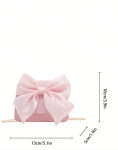 handväska för flickor, rosa handväska barn, elegant handväska barn, festväska flicka, guldkedja handväska, barnväska med rosett, present till flicka, accessoarer för barn
