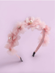 hårband för flickor, rosa hårband, festligt hårband, blommigt hårband, pärlor hårband, accessoar för bröllop, dop hårband, barnaccessoarer, flicka festkläder, hårband för högtider