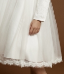 festklänning barn, gräddvit klänning flicka, spetsklänning, brudnäbb, tyllklänning, finkläder barn, långärmad klänning