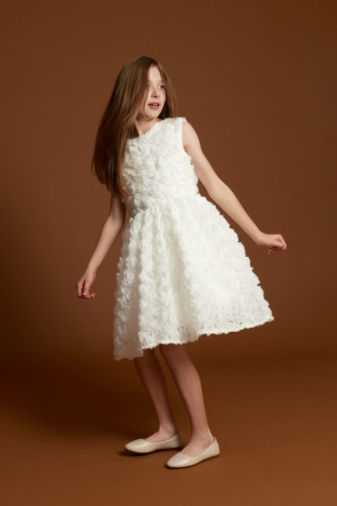 festklänning barn, vit klänning flicka, brudnäbbsklänning, klänning med 3d blommor, dopklänning barn, finkläder barn, sommarklänning barn