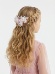 hårspänne flicka, håraccessoarer barn bröllop, rosa hårblomma, hårklämma dop, festfrisyr barn, hårspänne chiffong kristaller