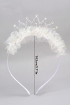 hårband flicka, tyllkrona barn, prinsesskrona, håraccessoarer barn, festfint hårband, barnaccessoarer bröllop, champagnefärgad krona