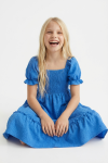 festklänning barn, himmelsblå klänning flicka, klänning med puffärmar, finkläder barn, sommarklänning barn, bröllopskläder barn, zoyafashion, barnkläder fest