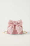 handväska för flickor, rosa handväska barn, elegant handväska barn, festväska flicka, guldkedja handväska, barnväska med rosett, present till flicka, accessoarer för barn
