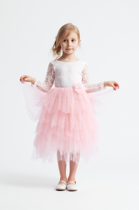 barnklänning, eleganta barnklänning, flickklänning för bröllop, dopklänning, Änglalång barnklänning, festklänning barn, tyllklänning flicka, långärmad barnklänning